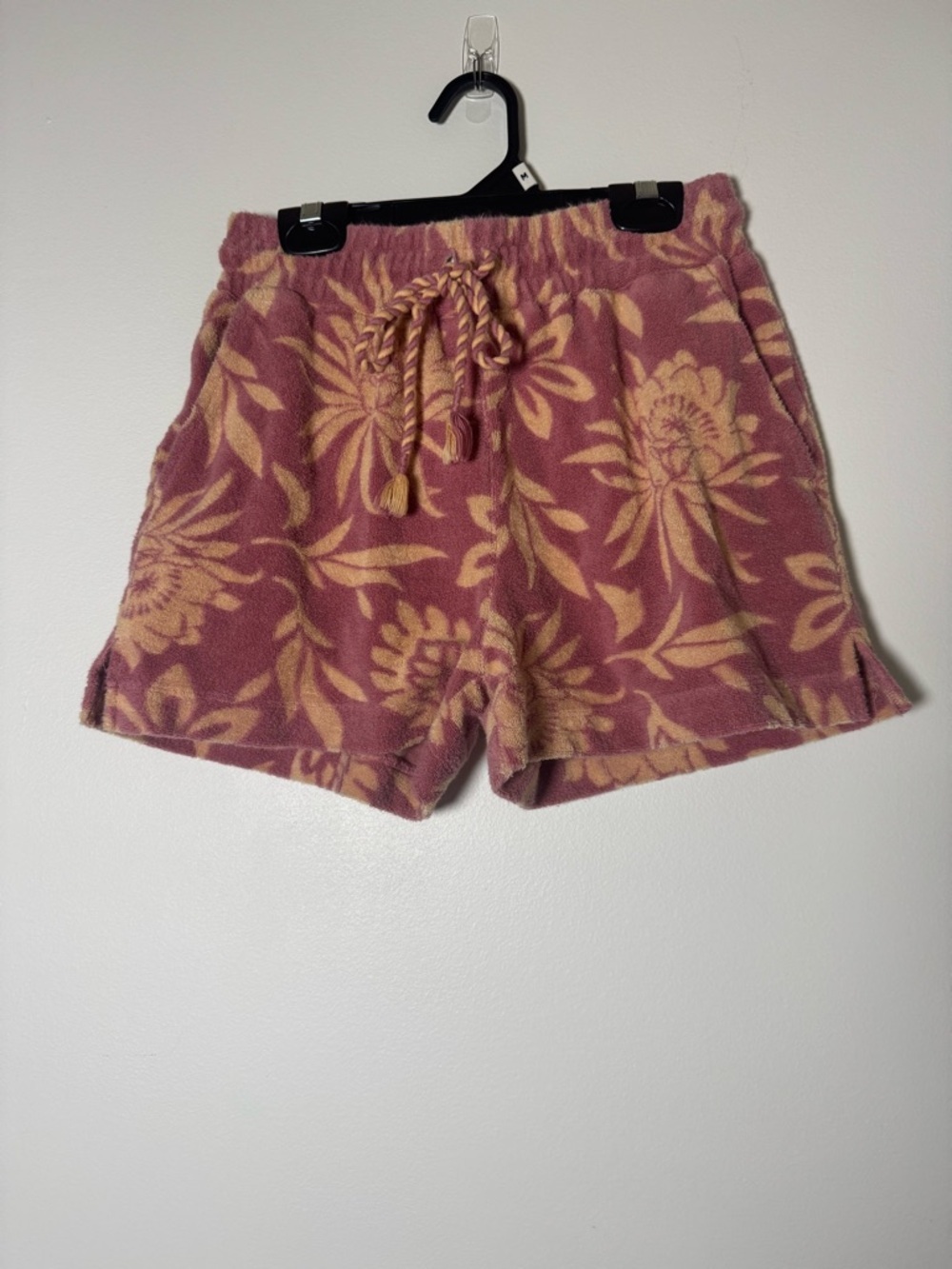 Faherty Terry Cloth Shorts Womens XS Pink Floral Drawstring Lounge